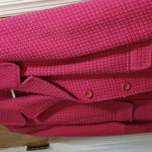 Pink Rafaella blazer, three buttons and pockets.